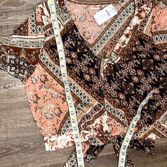 Willow & Root tie front blouse hippie boho blouse L - Picture 9 of 11